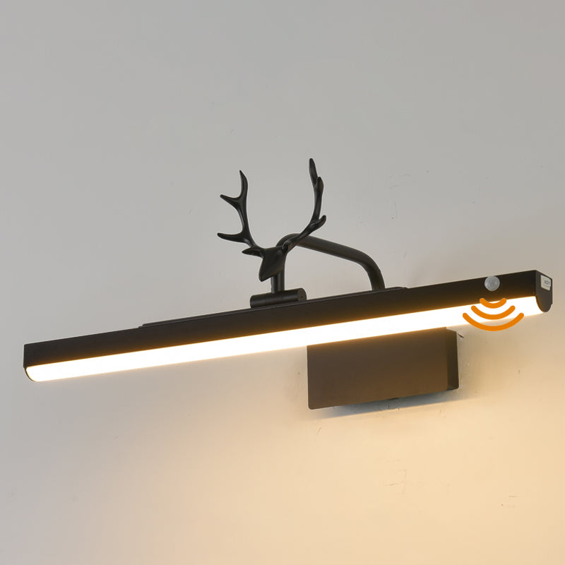 Illuminazione vanity lineare in stile moderno metallo 1 luci di applizia di vanità luce
