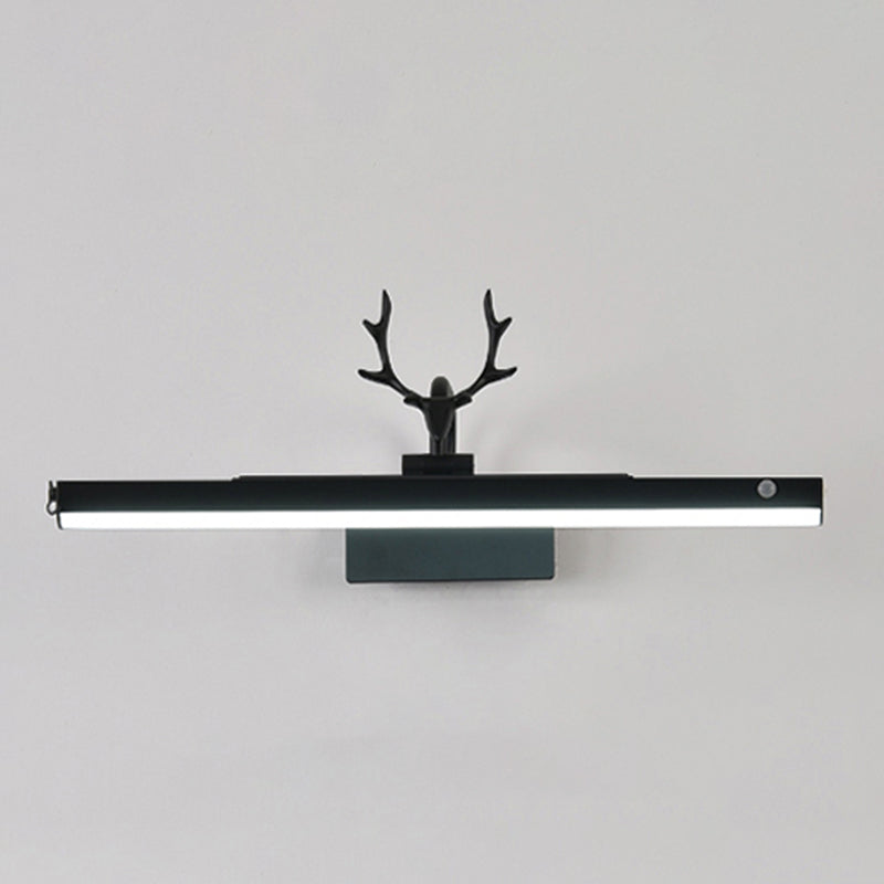 Illuminazione vanity lineare in stile moderno metallo 1 luci di applizia di vanità luce