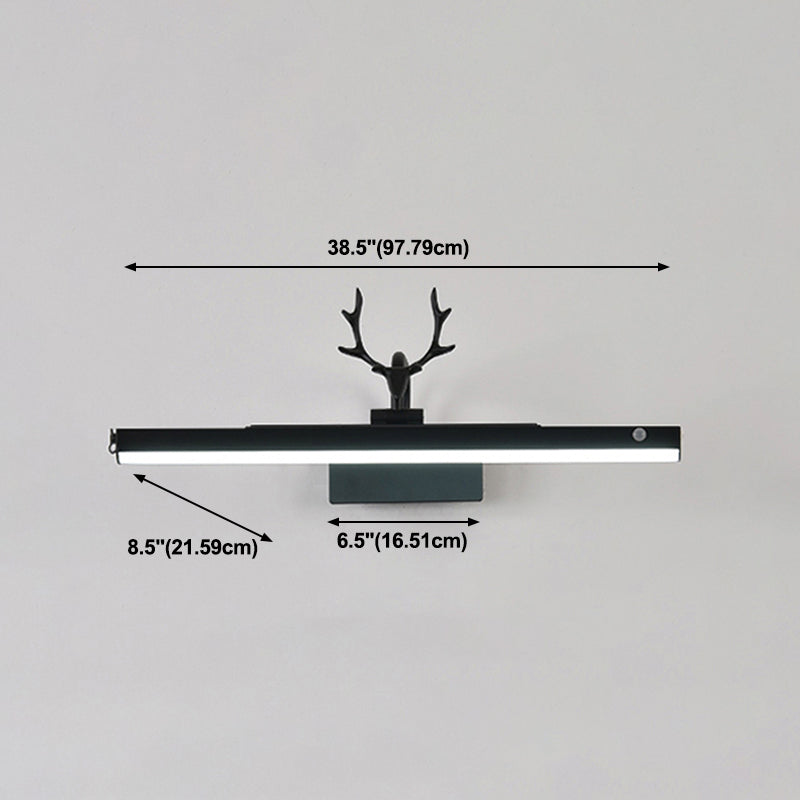 Illuminazione vanity lineare in stile moderno metallo 1 luci di applizia di vanità luce