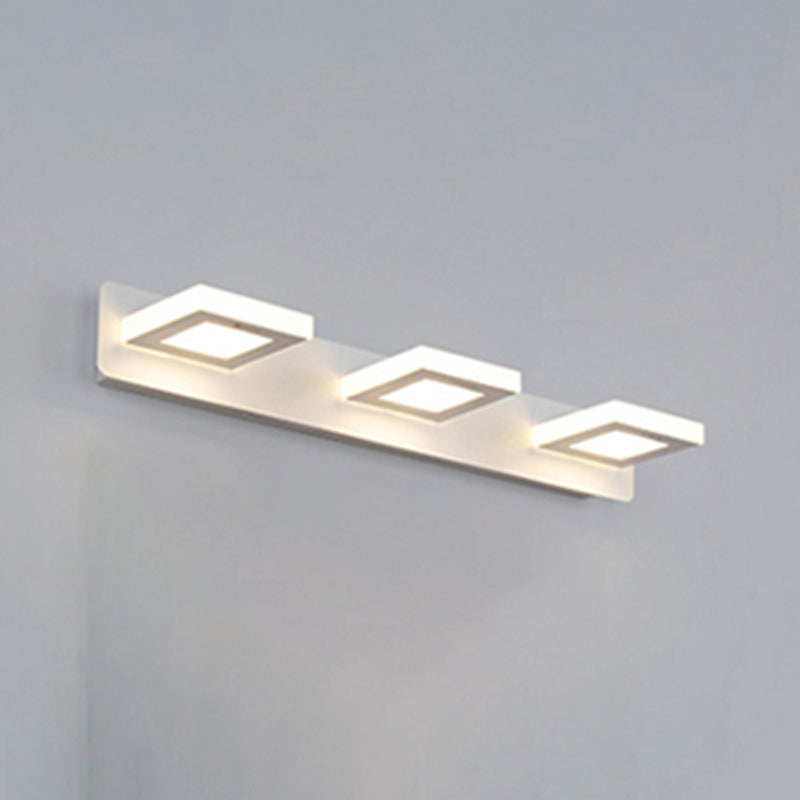 Metal Geometric Wall Mount Lighting Modern Multi Lights Mirror Wall Light Fixture in White