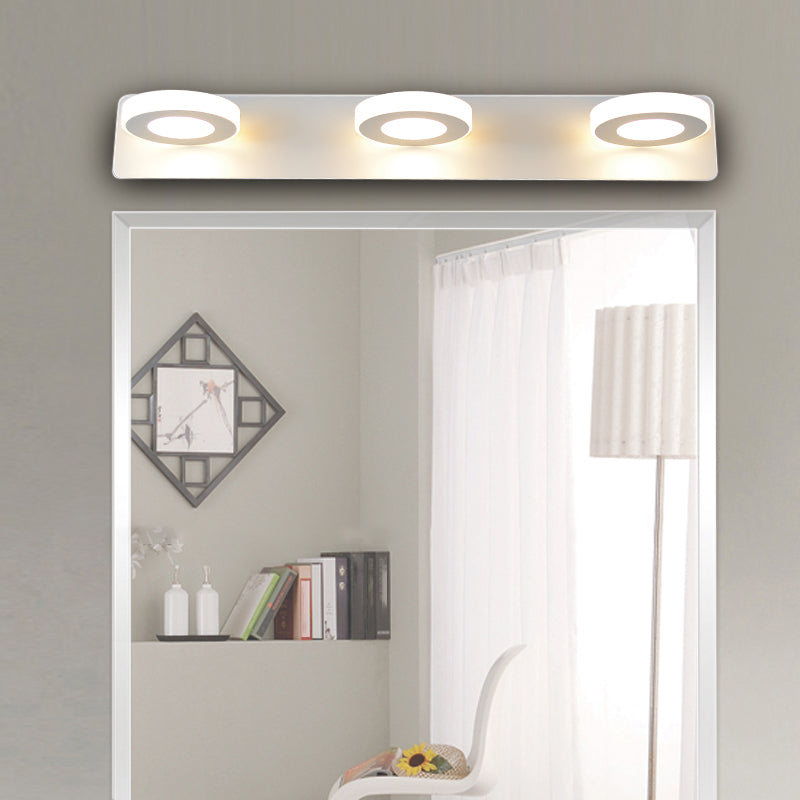 Metal Geometric Wall Mount Lighting Modern Multi Lights Mirror Wall Light Fixture in White