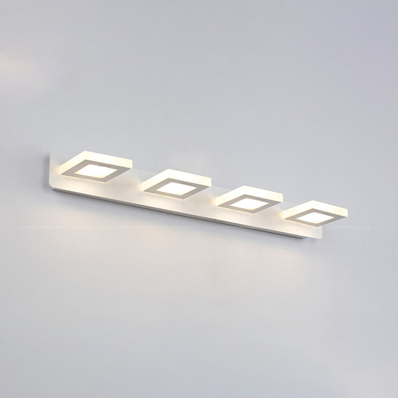 Metal Geometric Wall Mount Lighting Modern Multi Lights Mirror Wall Light Fixture in White