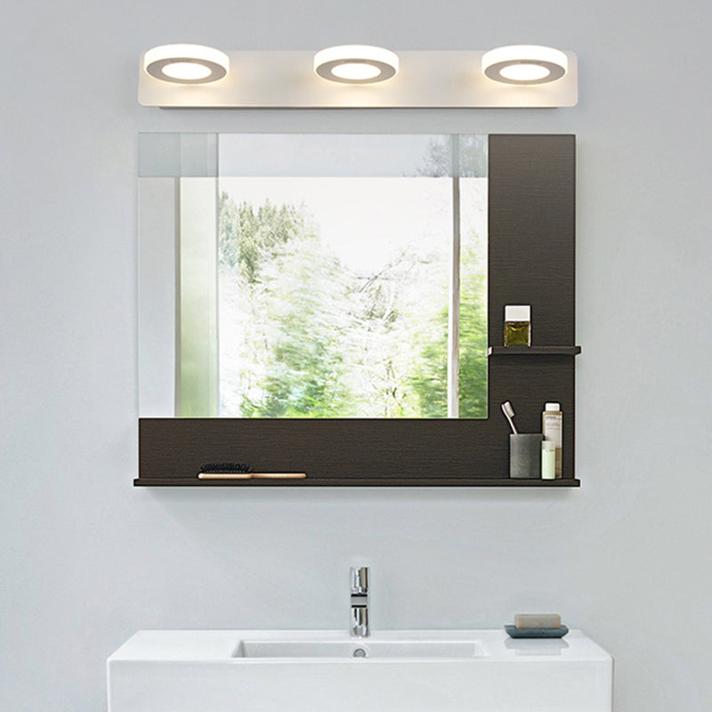 Metal Geometric Wall Mount Lighting Modern Multi Lights Mirror Wall Light Fixture in White