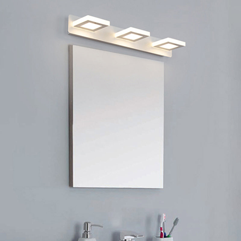 Metal Geometric Wall Mount Lighting Modern Multi Lights Mirror Wall Light Fixture in White