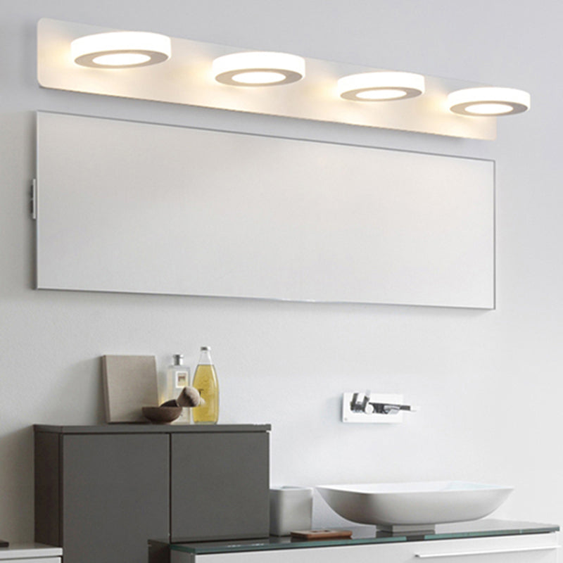 Metal Geometric Wall Mount Lighting Modern Multi Lights Mirror Wall Light Fixture in White