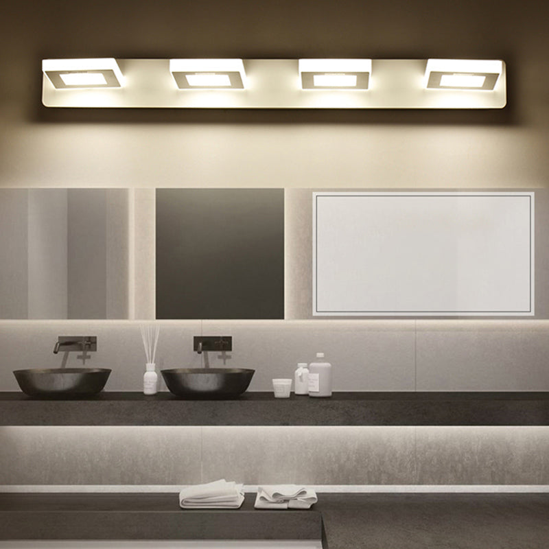 Metal Geometric Wall Mount Lighting Modern Multi Lights Mirror Wall Light Fixture in White