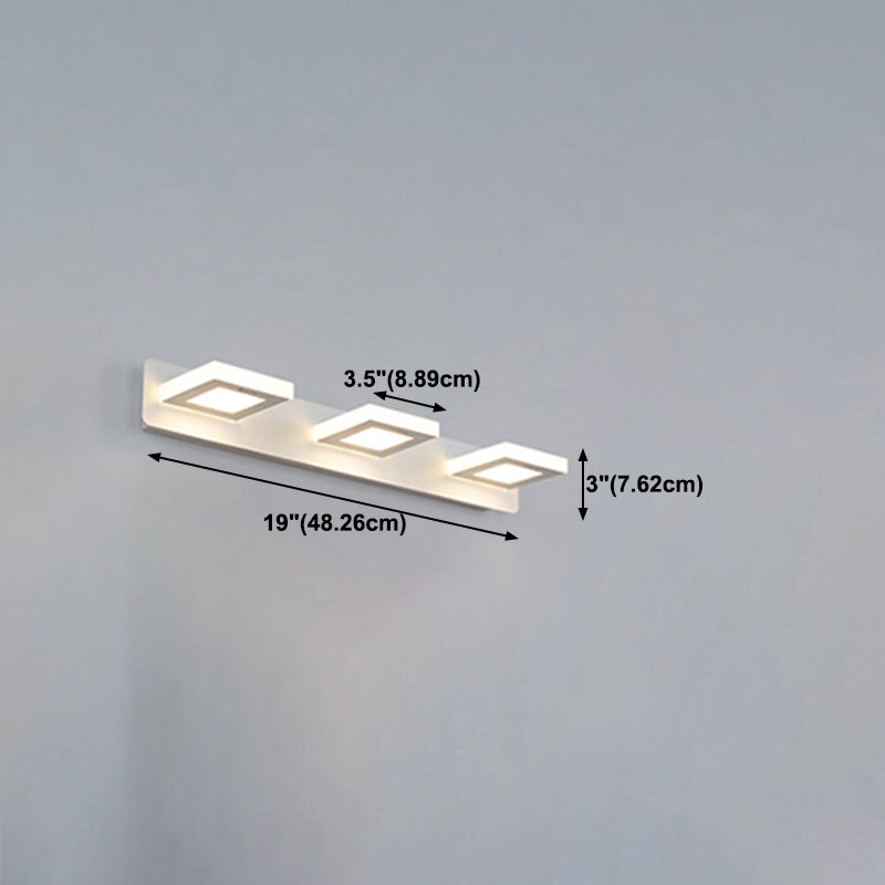 Metal Geometric Wall Mount Lighting Modern Multi Lights Mirror Wall Light Fixture in White
