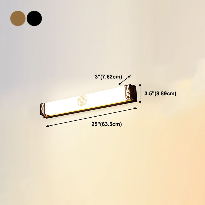 Modern Metallic LED Wall Sconce Linear Bathroom Vanity Lighting Fixture