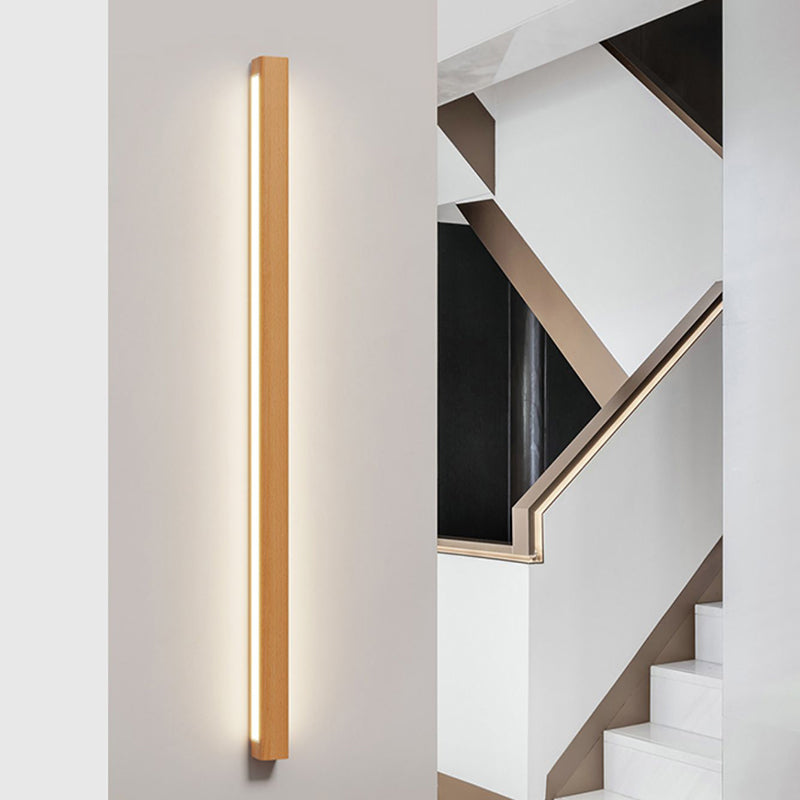 Lumières murales de vanité linéaire de style moderne Bois 1 lumière miroir de vanité lumineux