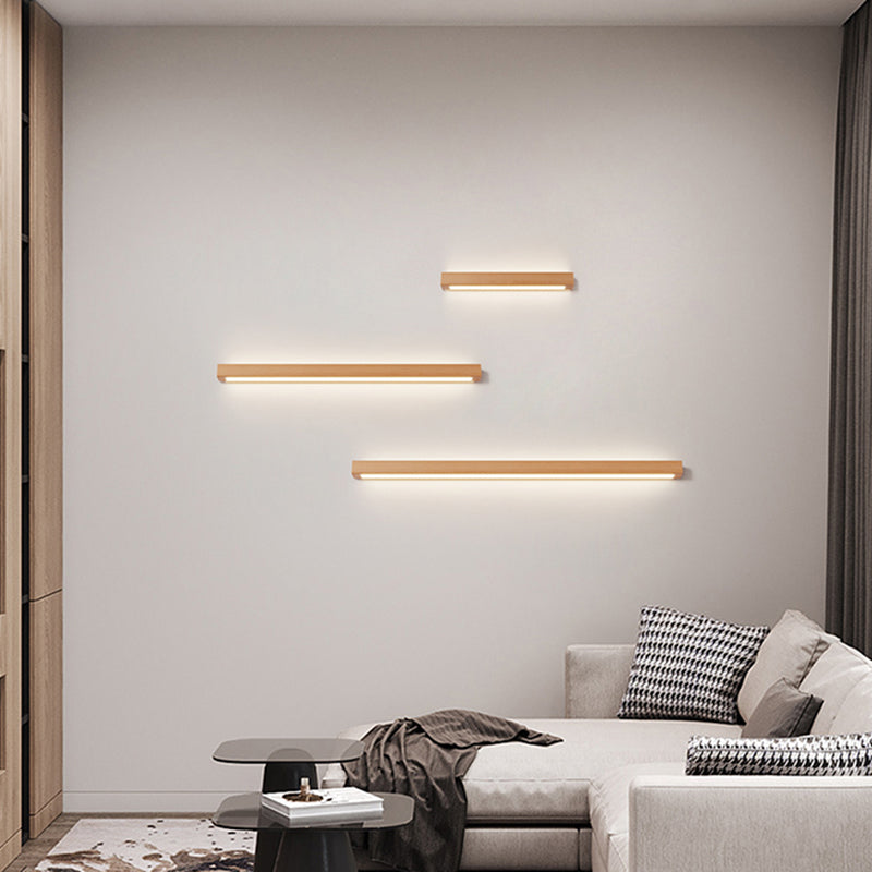 Luci da parete di vanità lineari in stile moderno legno 1 luci specchio da toeletta leggero