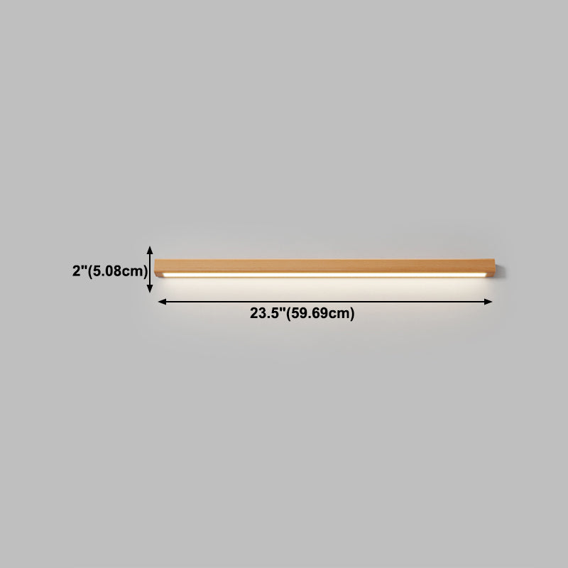 Luci da parete di vanità lineari in stile moderno legno 1 luci specchio da toeletta leggero