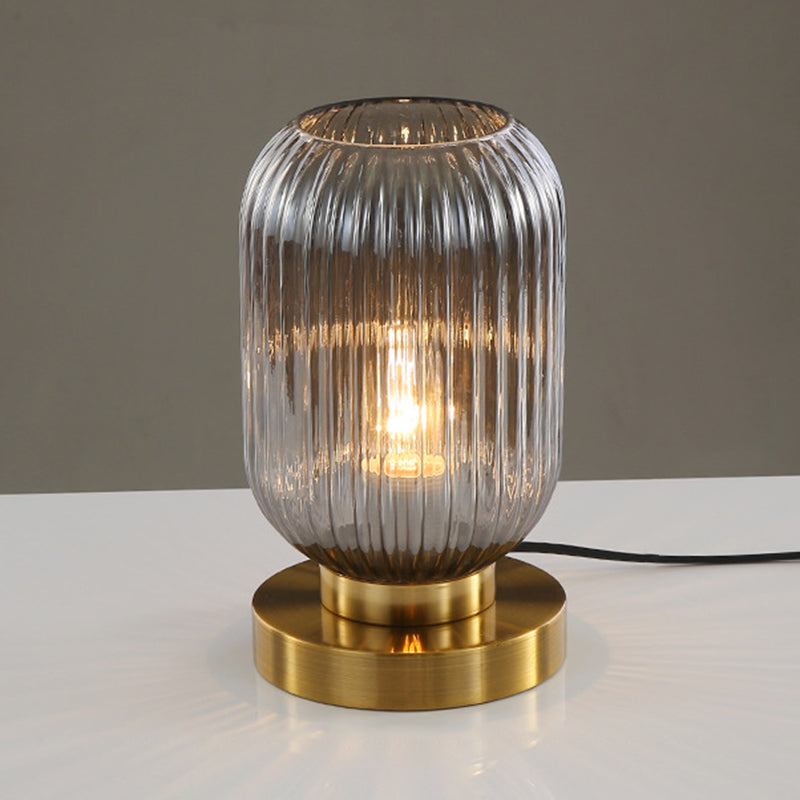 Lampes de table de nuit géométrique en verre de style moderne.
