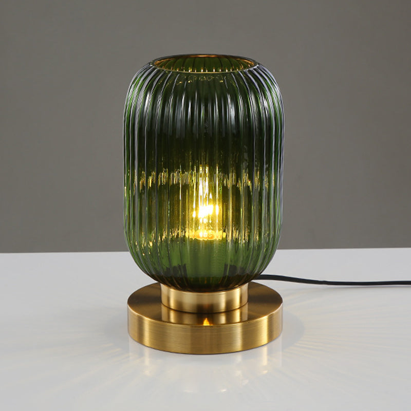 Lampes de table de nuit géométrique en verre de style moderne.