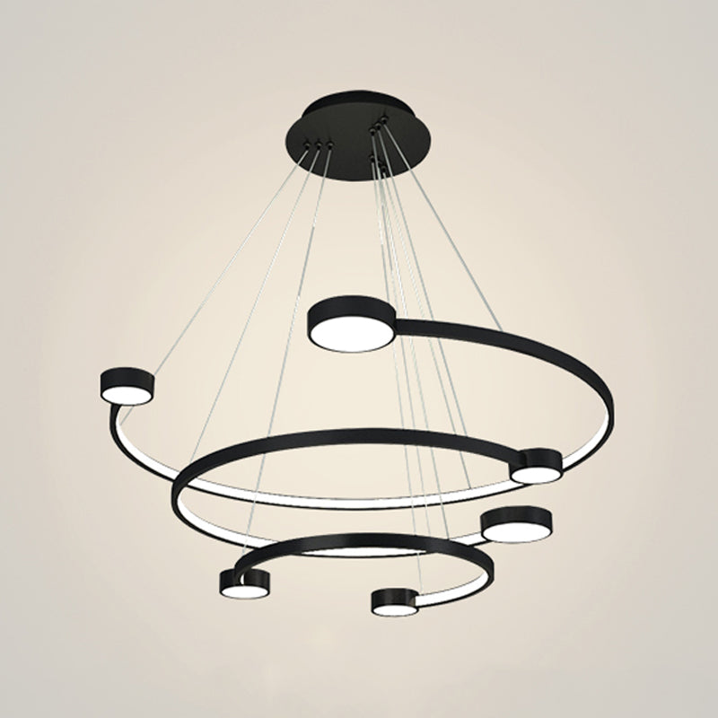 Luces de lámpara de araña de forma múltiple contemporánea accesorios de iluminación de lámpara de metal