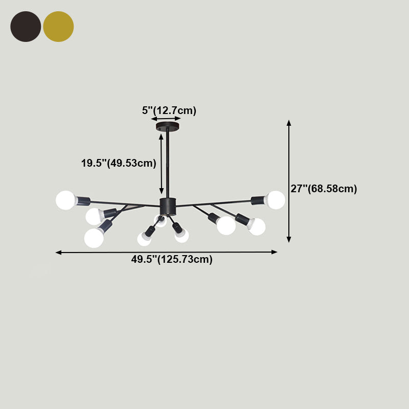 Lustres radiaux contemporains lumières lustres en métal lustre d'éclairage