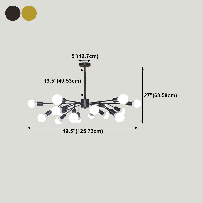 Lustres radiaux contemporains lumières lustres en métal lustre d'éclairage