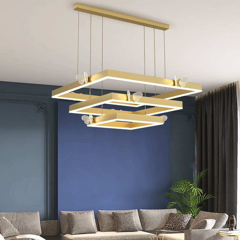 Square Shape Chandelier Lights Contemporary Metal Chandelier Lighting