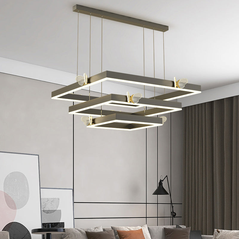 Square Shape Chandelier Lights Contemporary Metal Chandelier Lighting