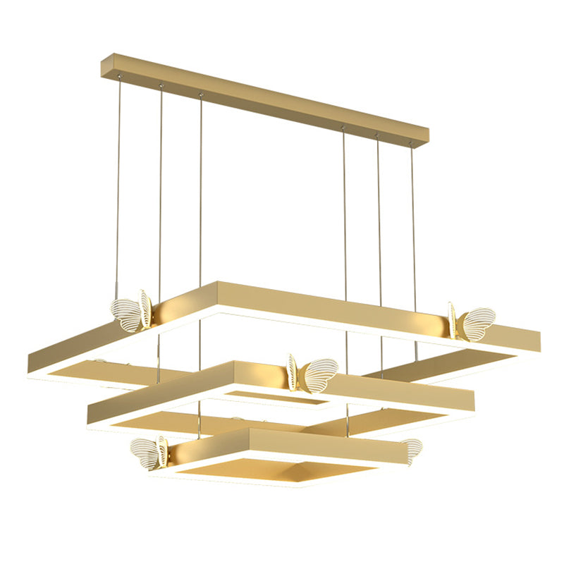 Square Shape Chandelier Lights Contemporary Metal Chandelier Lighting
