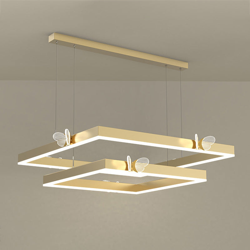 Square Shape Chandelier Lights Contemporary Metal Chandelier Lighting