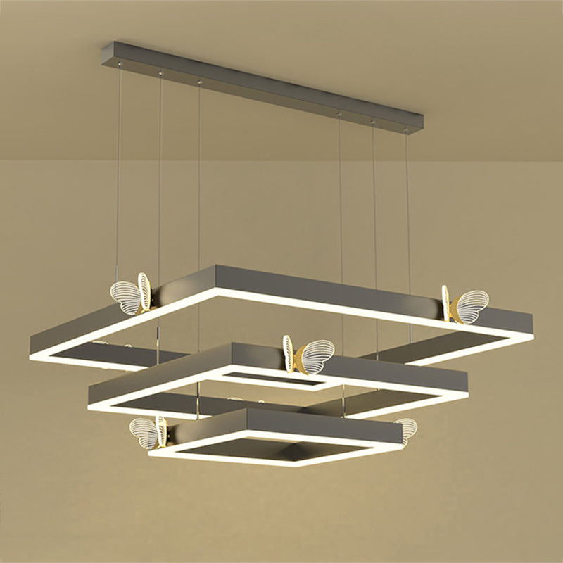 Square Shape Chandelier Lights Contemporary Metal Chandelier Lighting