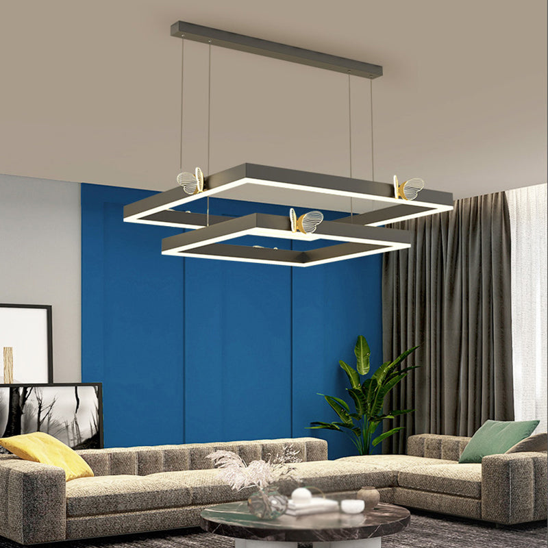 Square Shape Chandelier Lights Contemporary Metal Chandelier Lighting