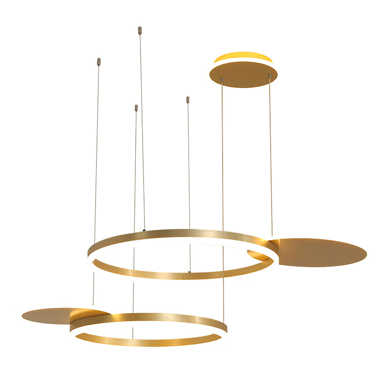 Forme de roue Lights Lights Modern Metal 4 lustres d'éclairage de lustre léger