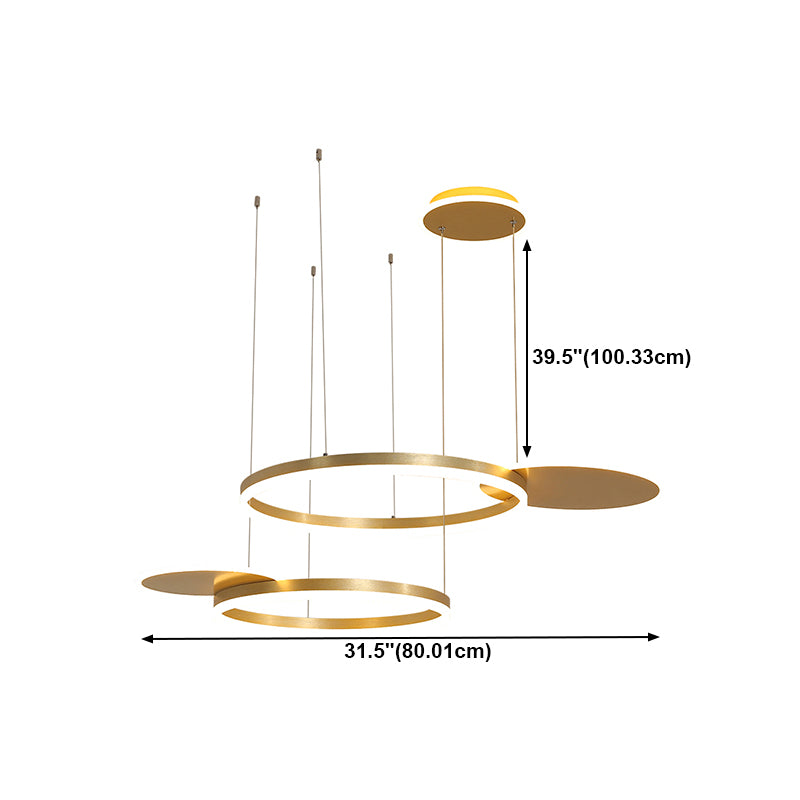 Luces de araña de forma de la rueda Metal de metal moderno 4 accesorios de iluminación de lámpara de luz