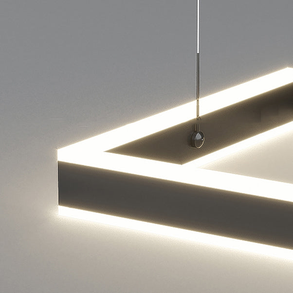 Luces de lámpara de araña de forma cuadrada moderna accesorios de iluminación de araña de metal en negro