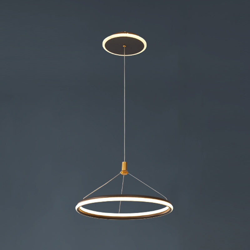 Lumo circolare a livello singolo leggero moderno lampadario in metallo Apparecchio di illuminazione