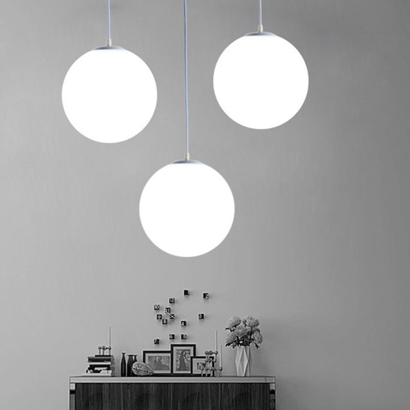 1 Light Ball Hanging Ceiling Light Modern Style Glass Hanging Lamp Kit