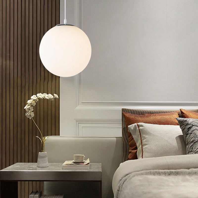 1 Light Ball Hanging Ceiling Light Modern Style Glass Hanging Lamp Kit