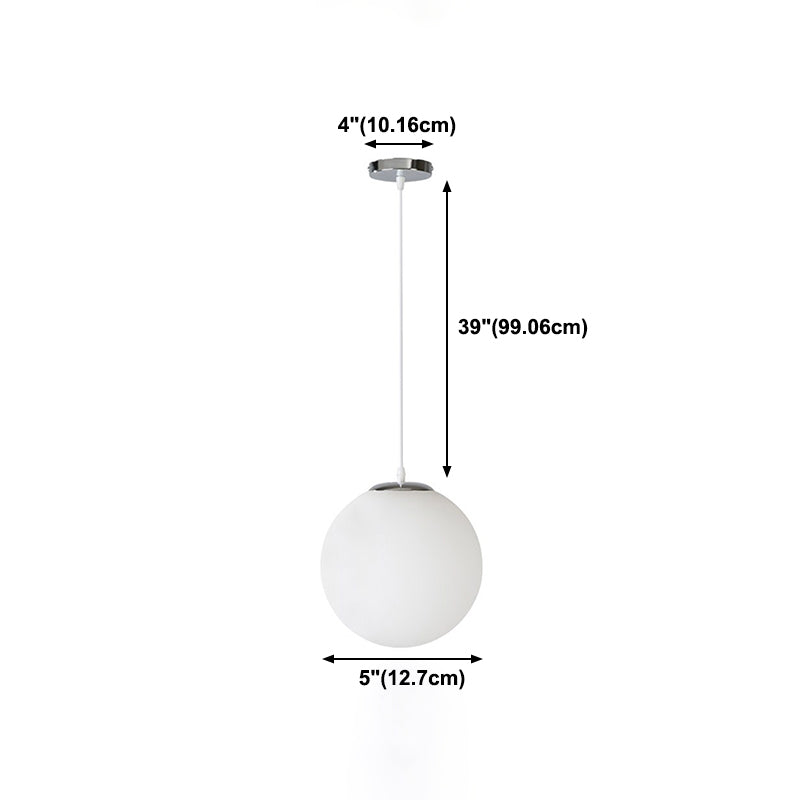1 Light Ball Hanging Ceiling Light Modern Style Glass Hanging Lamp Kit