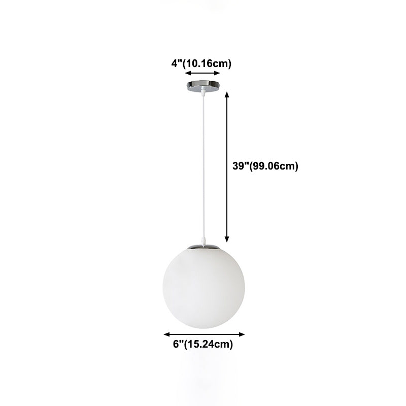 1 Light Ball Hanging Ceiling Light Modern Style Glass Hanging Lamp Kit
