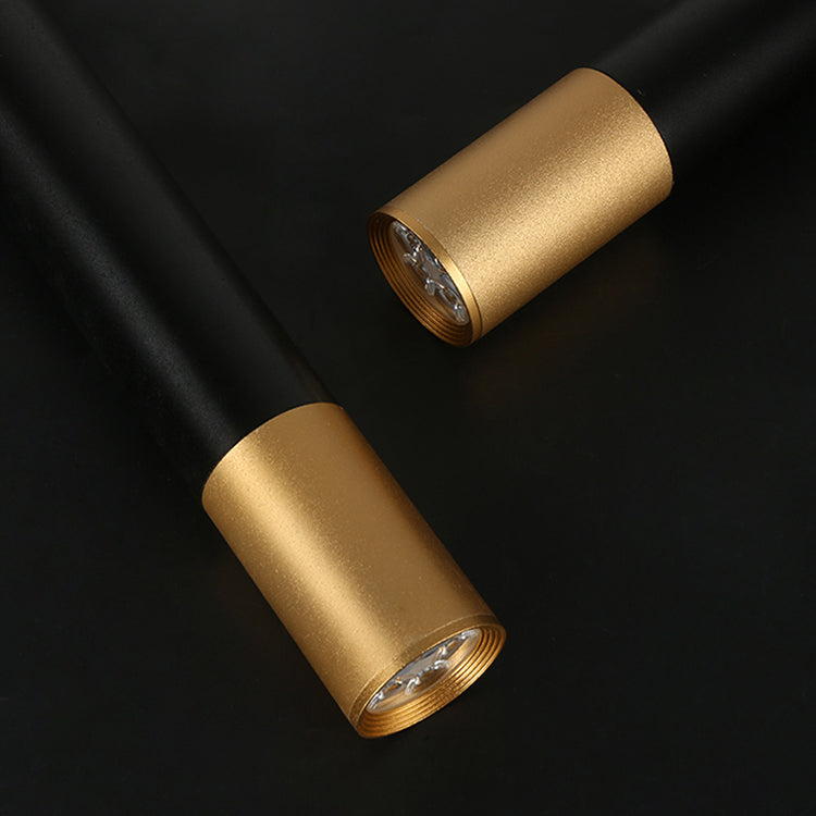 Contemporary Style Cylinder Shape Pendant Light Metal 1 Light Hanging Lamp in Black