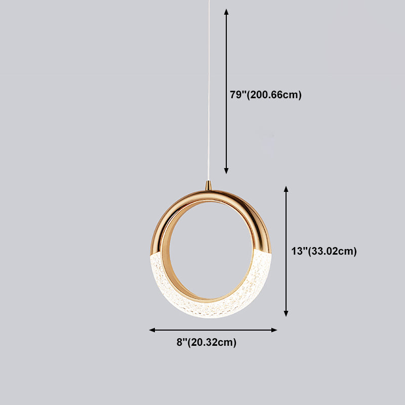 Geometry Shape Metal Hanging Ceiling Light Modern Style 1 Light Pendant Light in Gold