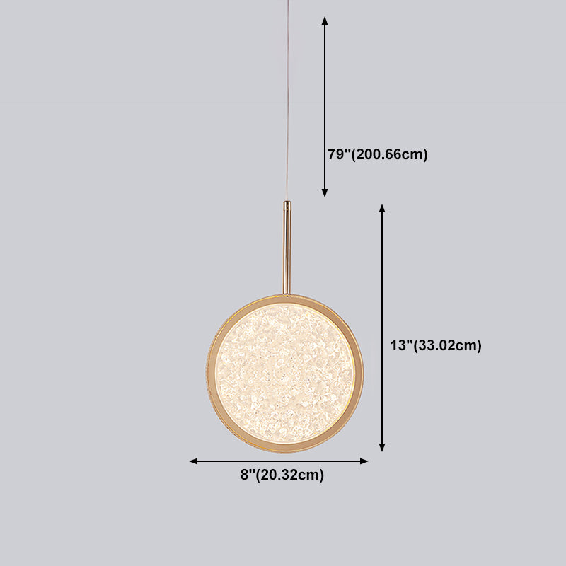 Geometry Shape Metal Hanging Ceiling Light Modern Style 1 Light Pendant Light in Gold