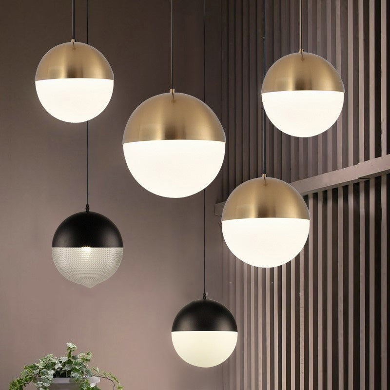 1 Light Sphere Hanging Ceiling Light Modern Style Glass Hanging Lamp Kit