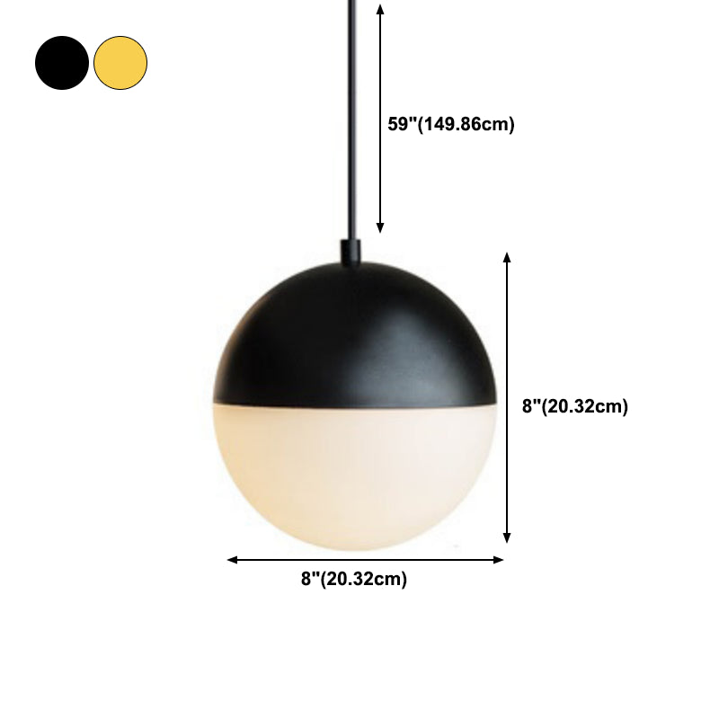 1 Light Sphere Hanging Ceiling Light Modern Style Glass Hanging Lamp Kit