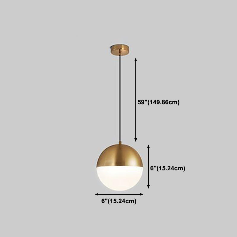 1 Light Sphere Hanging Ceiling Light Modern Style Glass Hanging Lamp Kit