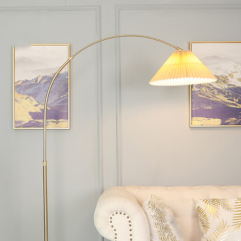 Hedendaags kleurrijke vloerlamp creatief vloerlicht met stofschaduw voor slaapkamer