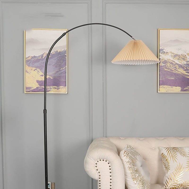 Hedendaags kleurrijke vloerlamp creatief vloerlicht met stofschaduw voor slaapkamer