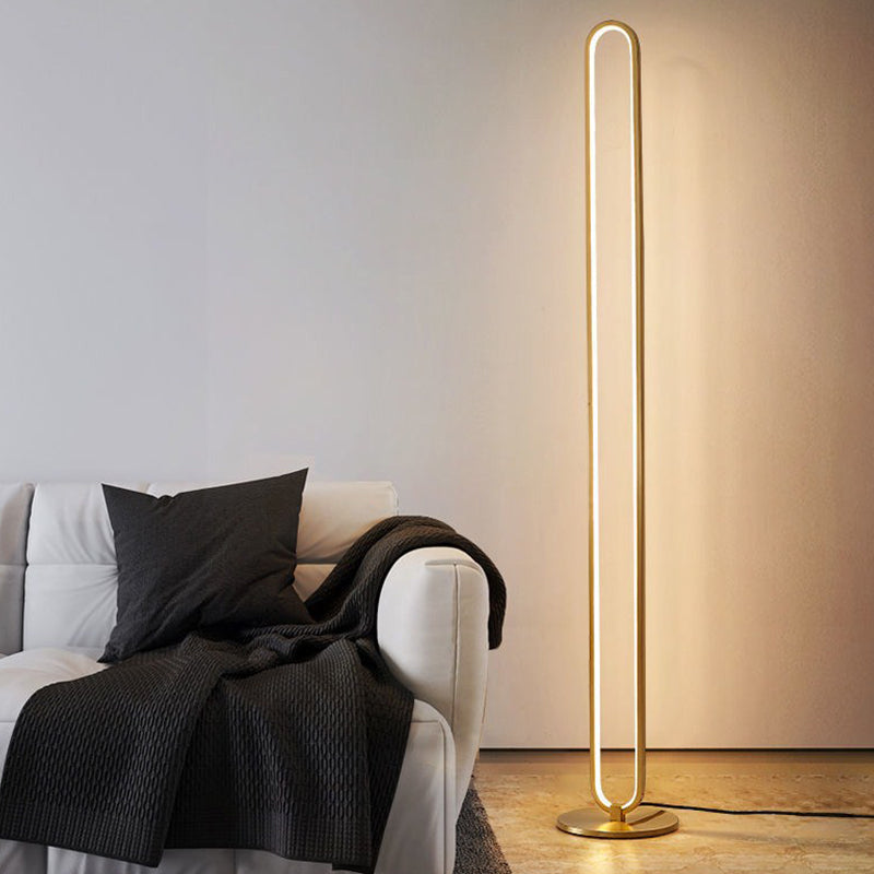 Moderne stijl metalen vloerlamp lineair LED -vloerlicht voor slaapkamer