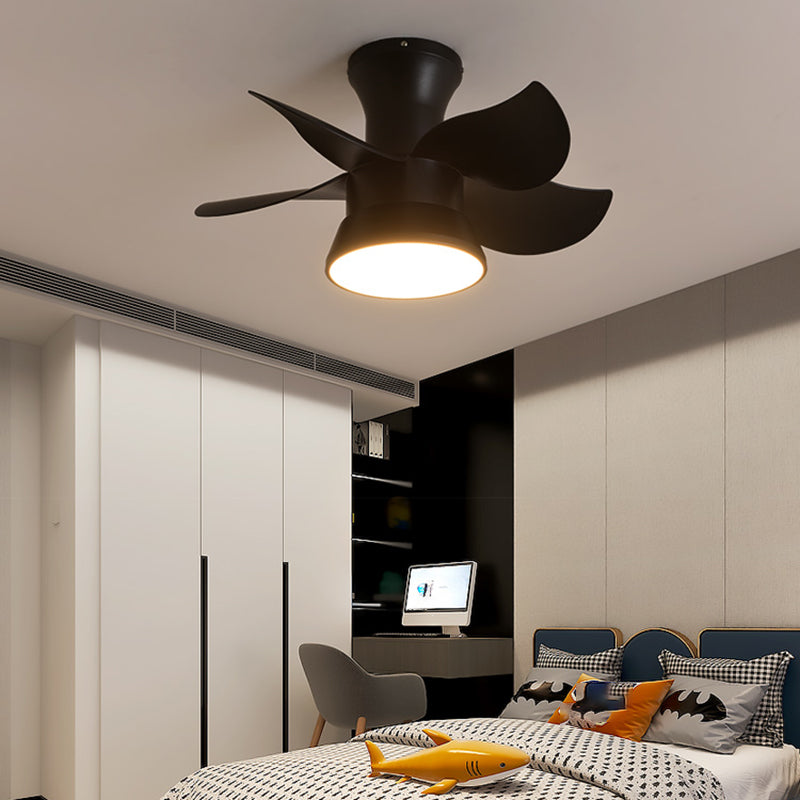 Ventiladores de techo de forma de ventilador de metal estilo para niños de 1 luces de lámpara de ventilador de techo