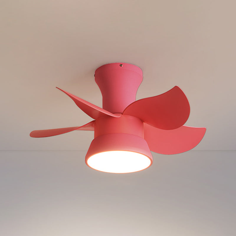 Ventiladores de techo de forma de ventilador de metal estilo para niños de 1 luces de lámpara de ventilador de techo