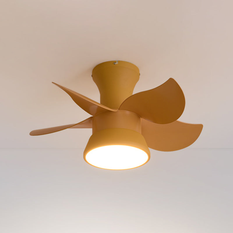 Ventiladores de techo de forma de ventilador de metal estilo para niños de 1 luces de lámpara de ventilador de techo