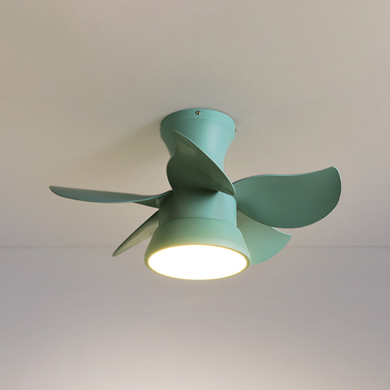 Ventiladores de techo de forma de ventilador de metal estilo para niños de 1 luces de lámpara de ventilador de techo