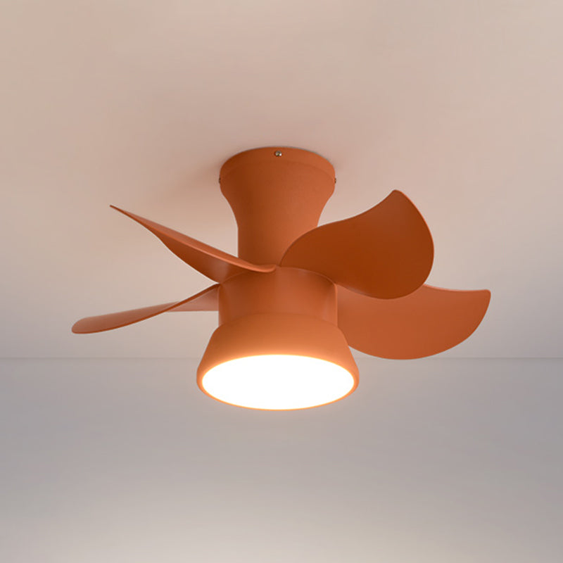 Ventiladores de techo de forma de ventilador de metal estilo para niños de 1 luces de lámpara de ventilador de techo