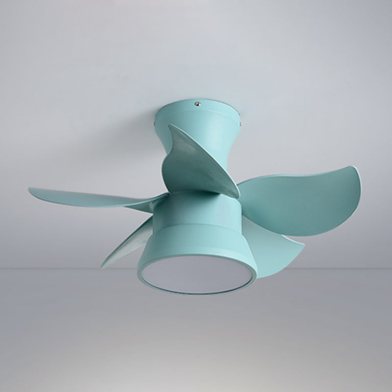 Ventiladores de techo de forma de ventilador de metal estilo para niños de 1 luces de lámpara de ventilador de techo