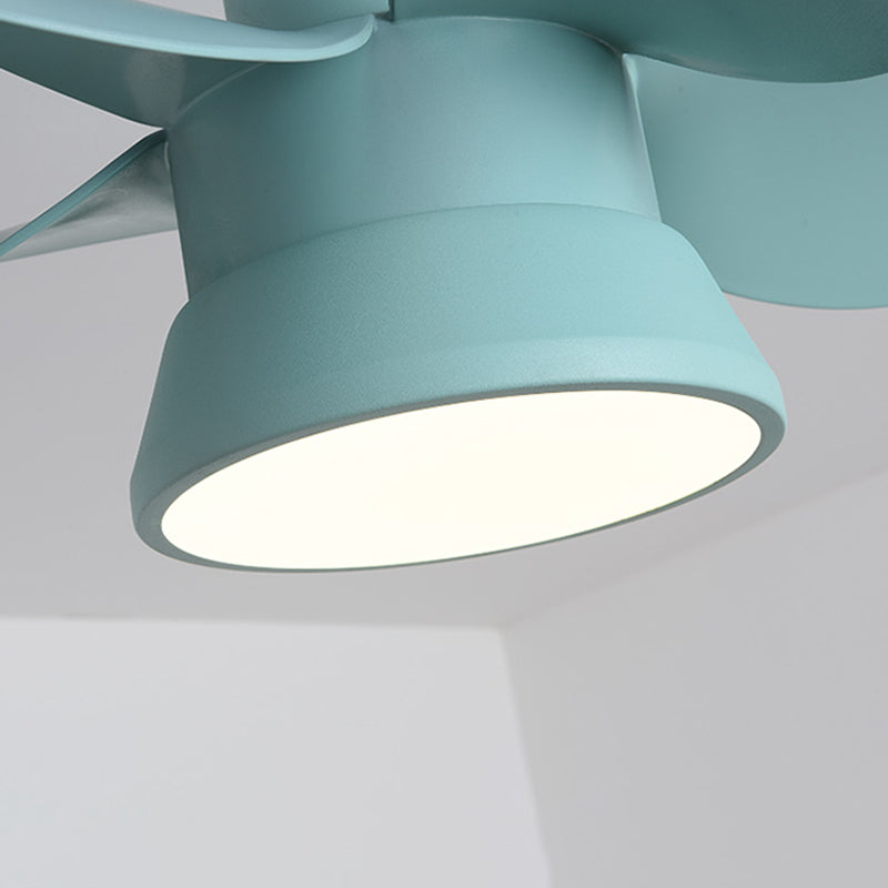 Ventiladores de techo de forma de ventilador de metal estilo para niños de 1 luces de lámpara de ventilador de techo